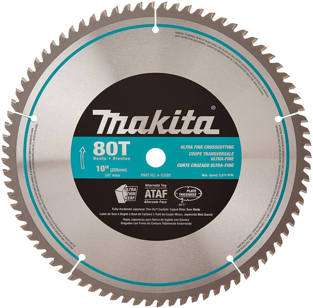 Makita A-93681 10-Inch 80 Tooth Micro Polished Miter saw Blade
