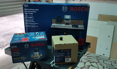 Box of Bosch Benchtop Router Table RA1181